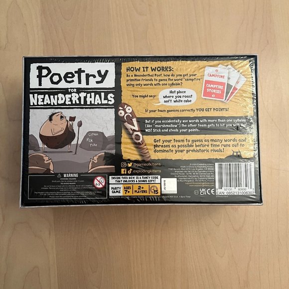 Poetry For Neanderthals a Word Game by Exploding Kittens - Picture 9 of 9